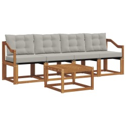 Ensemble de canapés d'extérieur 5 pcs Gris Naturel et Clair 527800527800