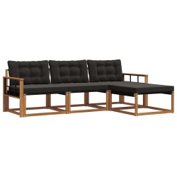 Ensemble de canapés d'extérieur 4 pcs Naturel et Noir 527802527802
