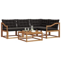 Ensemble de canapés d'extérieur 5 pcs Naturel et Noir 527806527806