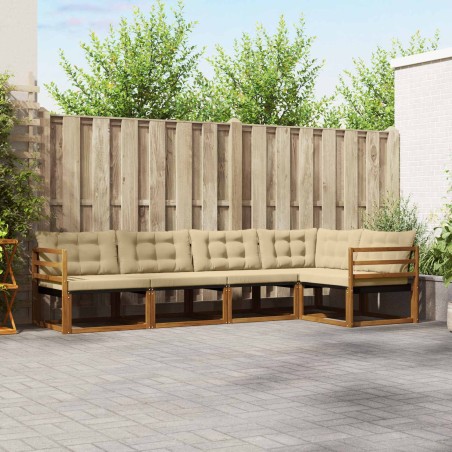 Ensemble de canapés d'extérieur 5 pcs Naturel et Beige 527807527807
