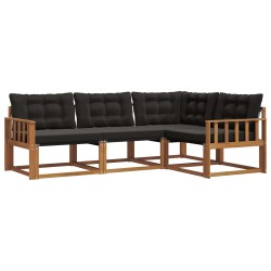 Ensemble de canapés d'extérieur 4 pcs Naturel et Noir 527814527814