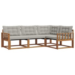 Ensemble de canapés d'extérieur 4 pcs Gris Naturel et Clair 527815527815