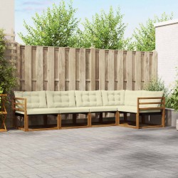 Ensemble de canapés d'extérieur 5 pcs Naturel et Crème 527818527818