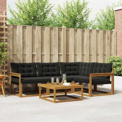 Ensemble de canapés d'extérieur 5 pcs Naturel et Noir 527820527820