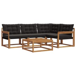Ensemble de canapés d'extérieur 5 pcs Naturel et Noir 527820527820