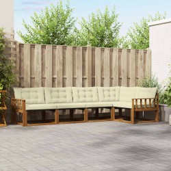 Ensemble de canapés d'extérieur 5 pcs Naturel et Crème 527821527821