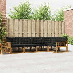 Ensemble de canapés d'extérieur 5 pcs Naturel et Noir 527823527823