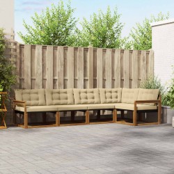 Ensemble de canapés d'extérieur 5 pcs Naturel et Beige 527826527826