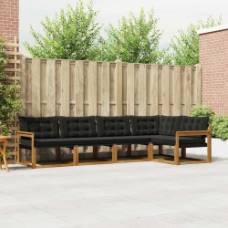 Ensemble de canapés d'extérieur 5 pcs Naturel et Noir 527828527828