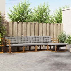 Ensemble de canapés d'extérieur 5 pcs Gris Naturel et Clair 527829527829