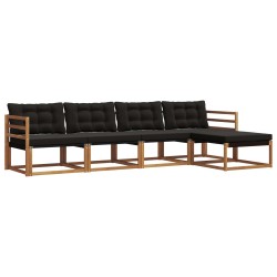 Ensemble de canapés d'extérieur 5 pcs Naturel et Noir 527830527830