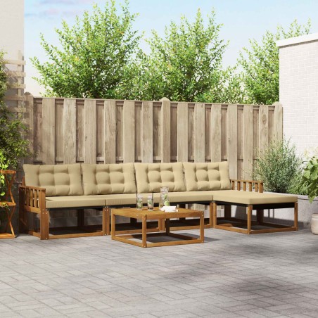 Ensemble de canapés d'extérieur 6 pcs Naturel et Beige 527831527831