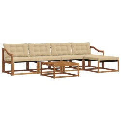 Ensemble de canapés d'extérieur 6 pcs Naturel et Beige 527833527833