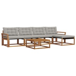 Ensemble de canapés d'extérieur 6 pcs Gris Naturel et Clair 527834527834