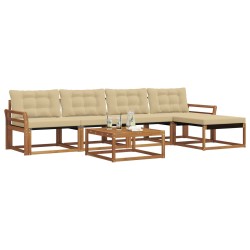 Ensemble de canapés d'extérieur 6 pcs Naturel et Beige 527837527837