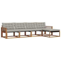 Ensemble de canapés d'extérieur 5 pcs Gris Naturel et Clair 527841527841