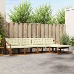 Ensemble de canapés d'extérieur 5 pcs Naturel et Crème 527842527842