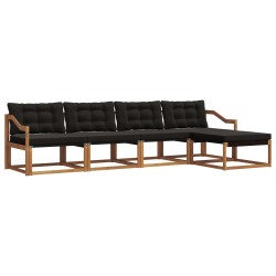 Ensemble de canapés d'extérieur 5 pcs Naturel et Noir 527844527844