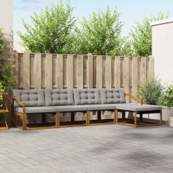 Ensemble de canapés d'extérieur 5 pcs Gris Naturel et Clair 527845527845