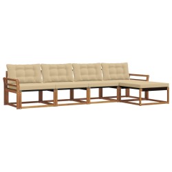Ensemble de canapés d'extérieur 5 pcs Naturel et Beige 527846527846