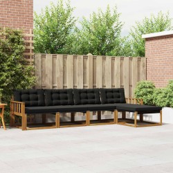 Ensemble de canapés d'extérieur 5 pcs Naturel et Noir 527847527847