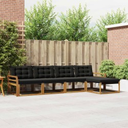 Ensemble de canapés d'extérieur 5 pcs Naturel et Noir 527848527848