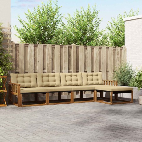 Ensemble de canapés d'extérieur 5 pcs Naturel et Beige 527851527851