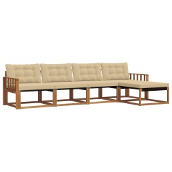 Ensemble de canapés d'extérieur 5 pcs Naturel et Beige 527851527851