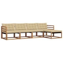 Ensemble de canapés d'extérieur 5 pcs Naturel et Beige 527854527854