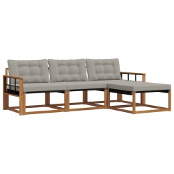 Ensemble de canapés d'extérieur 4 pcs Gris Naturel et Clair 527861527861