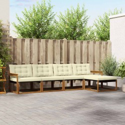 Ensemble de canapés d'extérieur 5 pcs Naturel et Crème 527863527863