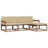 Ensemble de canapés d'extérieur 4 pcs Naturel et Beige 527864527864