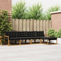 Ensemble de canapés d'extérieur 5 pcs Naturel et Noir 527865527865