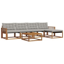 Ensemble de canapés d'extérieur 6 pcs Gris Naturel et Clair 527866527866