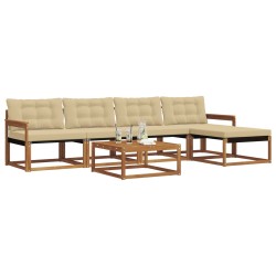 Ensemble de canapés d'extérieur 6 pcs Naturel et Beige 527869527869