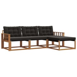 Ensemble de canapés d'extérieur 4 pcs Naturel et Noir 527871527871