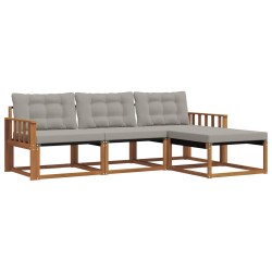 Ensemble de canapés d'extérieur 4 pcs Gris Naturel et Clair 527872527872