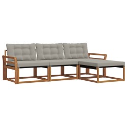 Ensemble de canapés d'extérieur 4 pcs Gris Naturel et Clair 527874527874