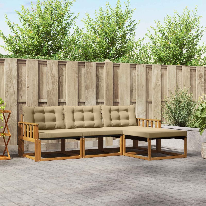 Ensemble de canapés d'extérieur 4 pcs Naturel et Beige 527876527876