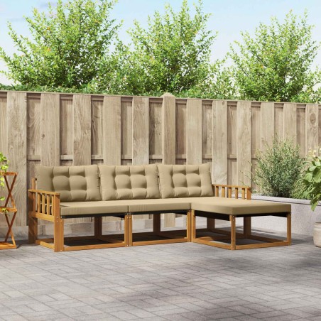 Ensemble de canapés d'extérieur 4 pcs Naturel et Beige 527876527876