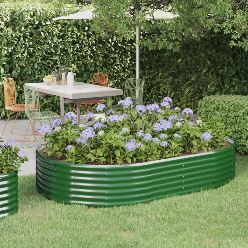 Lit surélevé de jardin Acier galvanisé 214x140x36cm Vert 527878527878