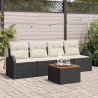 Ensemble de canapé de jardin avec coussin 5 pcs Noir polyrotin 527879527879