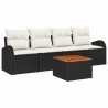 Ensemble de canapé de jardin avec coussin 5 pcs Noir polyrotin 527879527879