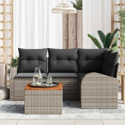 Ensemble de canapé de jardin avec coussin 5 pcs Gris polyrotin 527880527880