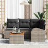 Ensemble de canapé de jardin avec coussin 5 pcs Gris polyrotin 527880527880