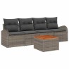 Ensemble de canapé de jardin avec coussin 5 pcs Gris polyrotin 527881527881