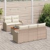 Ensemble de canapé de jardin avec coussin 6 pcs Beige polyrotin 527882527882