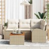 Ensemble de canapé de jardin avec coussin 5 pcs Beige polyrotin 527883527883