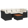 Ensemble de canapé de jardin avec coussin 7 pcs Noir polyrotin 527886527886