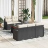 Ensemble de canapé de jardin avec coussin 6 pcs Noir polyrotin 527889527889